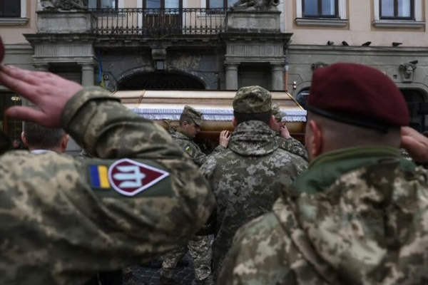 На Львівщині прощалися з невідомим воїном ЗСУ та із дев'ятьма загиблими військовослужбовцями